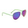 Wholesale Mirrored Aviators - Style #34720 Lime Green with Blue-Green Mirror