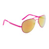 Aviator Sunglasses by the Dozen - Style #6074 Hot Pink with Red/Gold Mirror