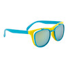 Flip Up California Classics Sunglasses in Bulk - Style #35714 Yellow/Blue with Blue-Yellow Flash Mirror