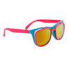 Flip Up California Classics Sunglasses in Bulk - Style #35714 Blue/Magenta with Red-Gold Flash Mirror