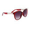 Women's Fashion Sunglasses by the Dozen - Style #38519 Red w/Silver