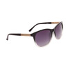 Chic Diamond Etched Metal Temple Sunglasses - Style #878 Gloss Black/Clear