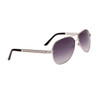 Aviator Sunglasses with Chain Temple - Style #872 Silver