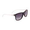 Square Sunglasses with Metal Accented Temples - Style #876 Black/White