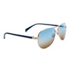 Designer Aviator Sunglasses - Style #6106 Gradient Blue/Amber Lens