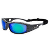 Xsportz™ Padded Sports Sunglasses XS8002 - Removable Pads! Black/Blue-Green