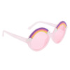 Light Pink frames with multi colored rainbow accents