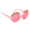 Bright Pink frames with multi colored rainbow accents