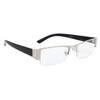 Silver metal frames with black temples