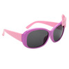 Purple frames with pink temples and pink and white polka dot bow accent!