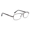 Gunmetal colored Metal frames with spring temples. 