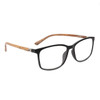 Black Plastic Frame with Real Bamboo Temples