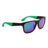 Bulk California Classics Sunglasses - Style #P1000 Black/Green with Blue Flash Mirror
