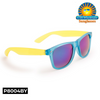 Blue &  Yellow Mirrored Unisex Sunglasses - Style #P8004BY(12 pcs.)