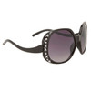 DI536 Vintage Rhinestone Sunglasses Dark Brown Frame Color