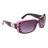 Diamond Eyewear Fashion Sunglasses for Women DI130 Black Frame with Transparent Pink