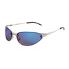 Xsportz™ Sports Sunglasses Wholesale - Style #XS564 Silver w/Blue Flash Mirror Lens