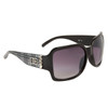 DE605 Sunglasses Frame Color Black with White Temples