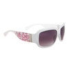 DE90 Women's Fashion Sunglasses White Frames w/Pink Accents