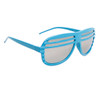 Mirrored Lens Shutter Shades 515 Blue Frame Color