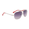 Wholesale Aviator Sunglasses - Style #687 Silver with Red Tips