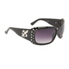 Wholesale Sunglasses Fleur de Lis & Rhinestones 20617 Gloss Black Frame Color