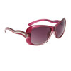 Ladies Fashion Sunglasses 23515 Transparent Rose Frame Color w/Silver Accents