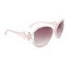 Wholesale Fashion Sunglasses 24916 Transparent Pink Frame w/Silver Accents