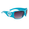 Cute Fashion Sunglasses w/Heart Shaped Peace Signs 23713 Blue Frame w/White Heart