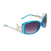 Wholesale Fashion Sunglasses Light Silver Fleur de Lis 20518 Transparent Blue Frame Color