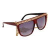Lady Gaga Inspired Sunglasses 698 Maroon & Gold