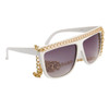 Lady Gaga Inspired Sunglasses 698 White & Gold