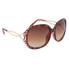 Designer Rhinestone Sunglasses DI509 Tortoise Color with Gold Metal Color Frame