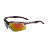 Xsportz™ Half-Rim Wrap Around Sport Sunglasses - Style #XS114 Dark Silver w/Gold Revo