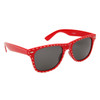 #9009 California Classics Sunglasses Red Frame with White Stitching Pattern