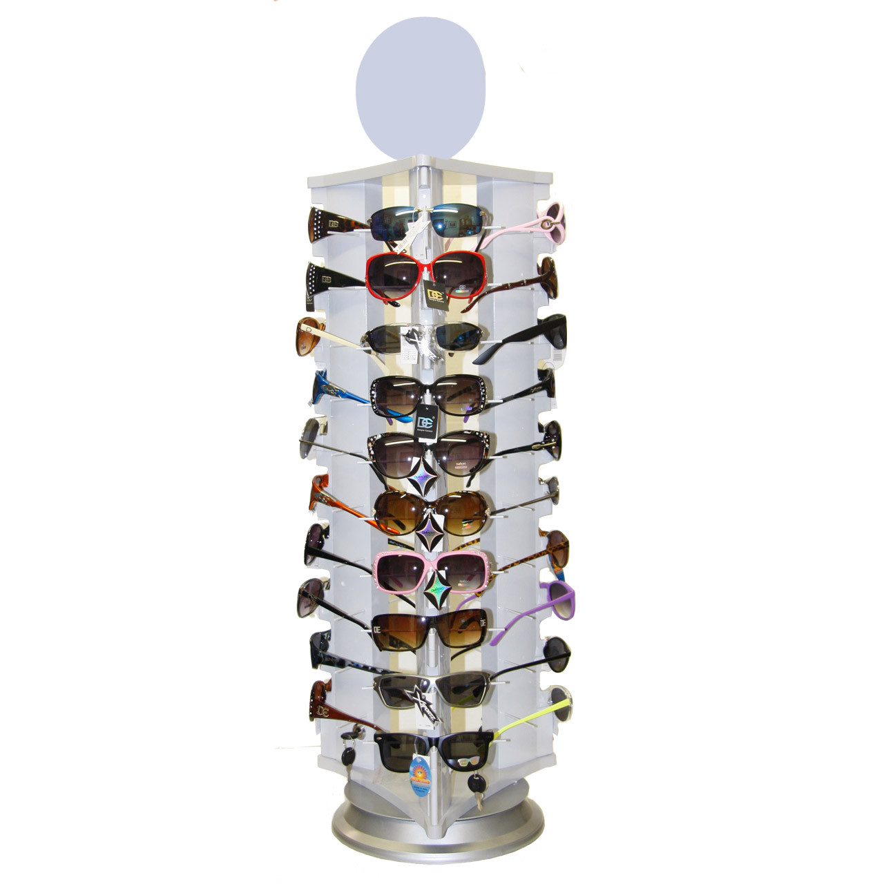 44 Pair 360° Rotating Sunglass Display Rack Metal Glasses Stand Holder W/  Mirror | eBay