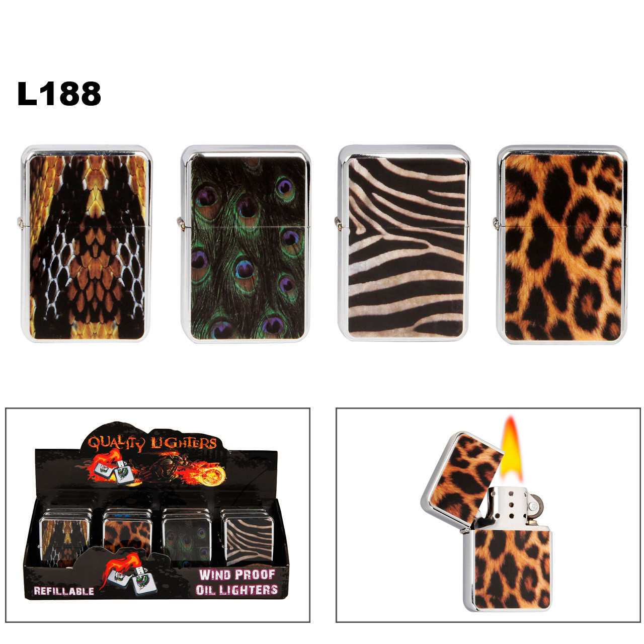 L188 Animal print lighters 