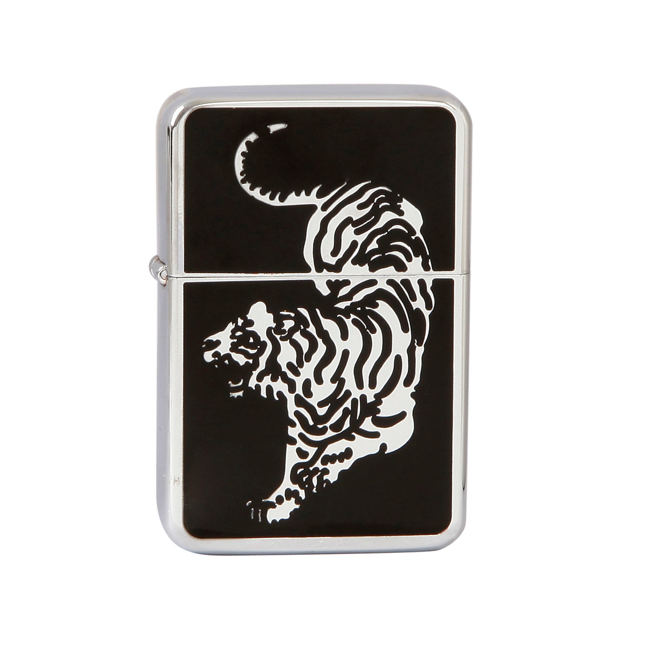 Brass Wholesale Lighter K013 (1 pc.) Chrome Tiger Lighter
