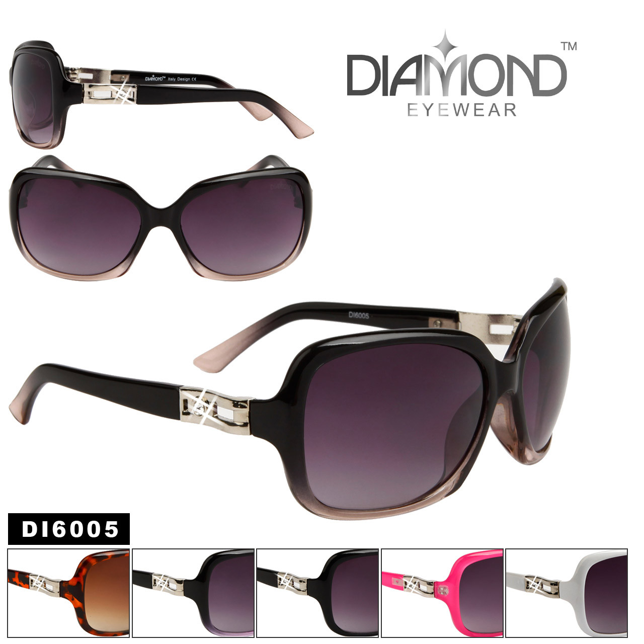 Diamond™ Eyewear Rhinestone Sunglasses Wholesale - Style # DI6005