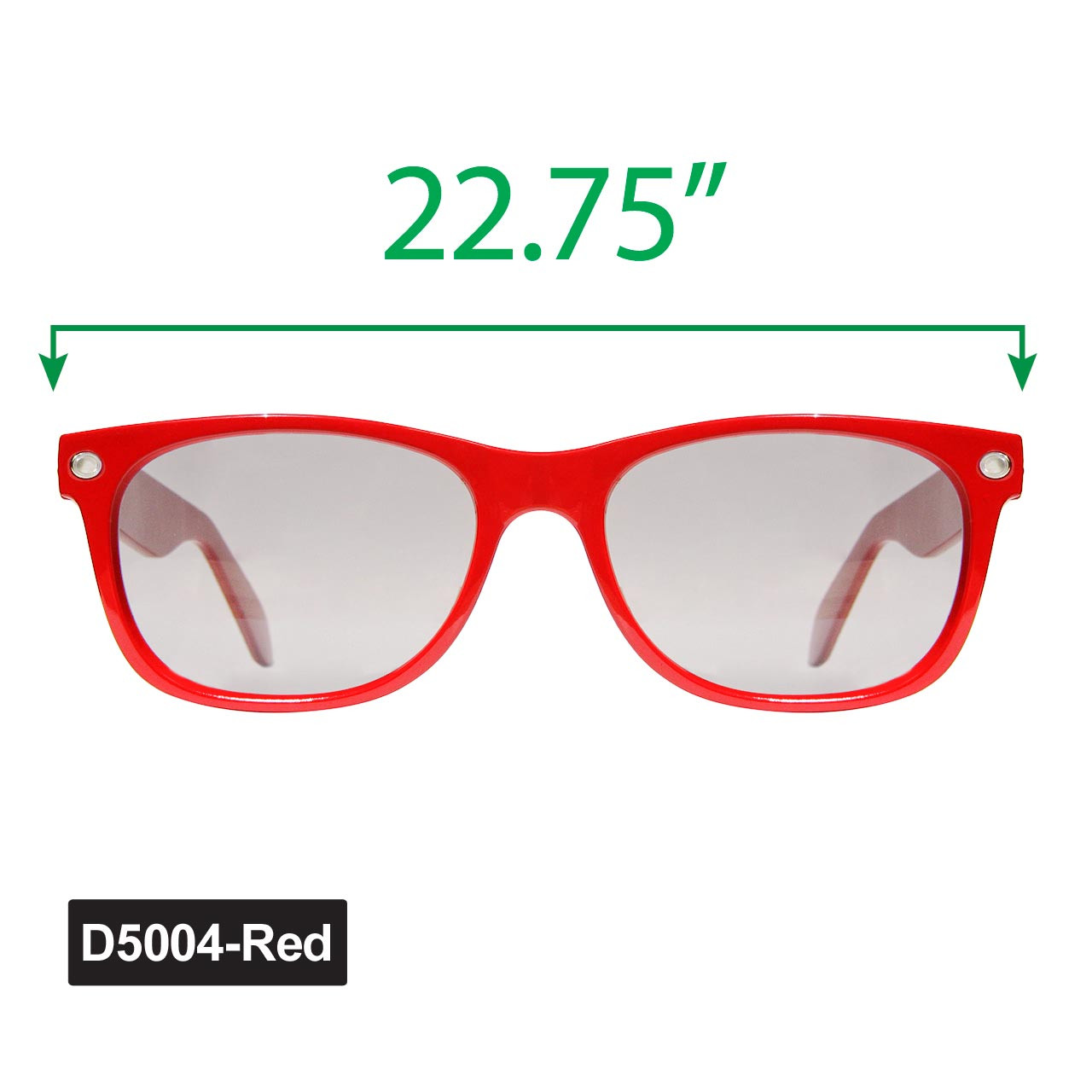 Large Wayfarer Sunglasses - Display D5004-Red