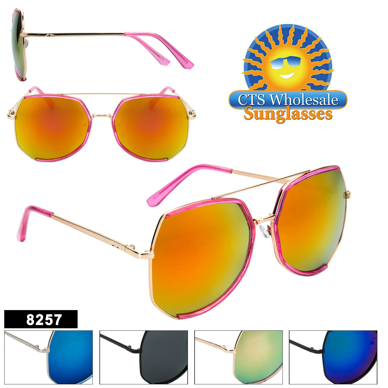 Wholesale Mirrored Sunglasses - Style #8257