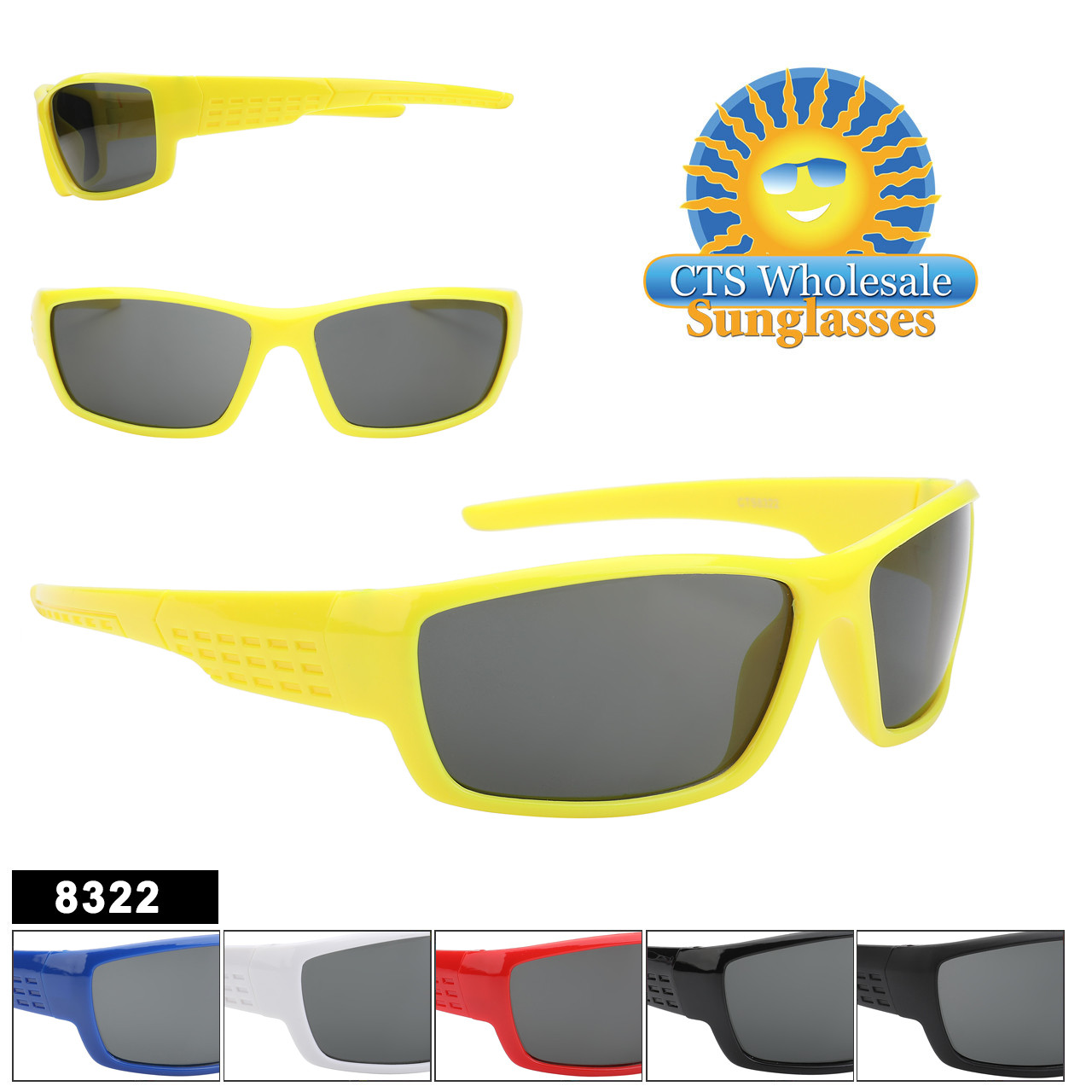 Sleek Sporty Kids style Sunglasses!  Comes in 6 great colors!