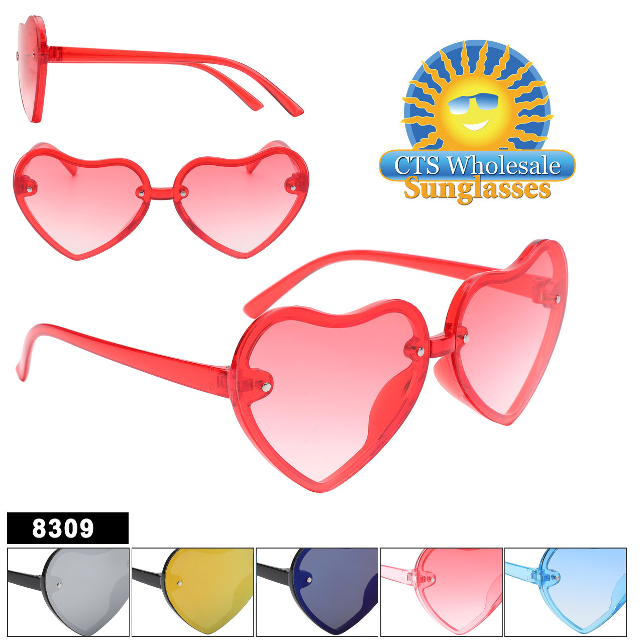 Red heart sunglasses/fashion glasses. Excellent... - Depop