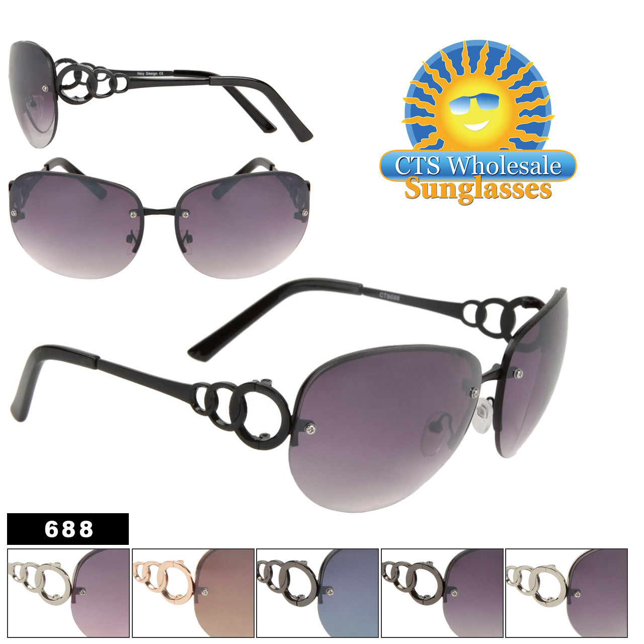 Ladies Fashion Aviator Sunglasses 688