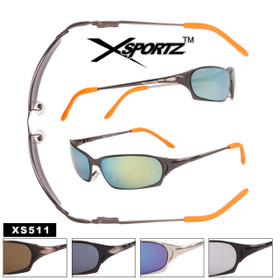 Wrap Around Metal Xsportz™ Spring Hinge Sport Sunglasses - Style #XS511