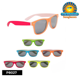 Neon Color California Classics Sunglasses - #P8027 Rubber Feel Frame - (Assorted Colors) (12 pcs.)