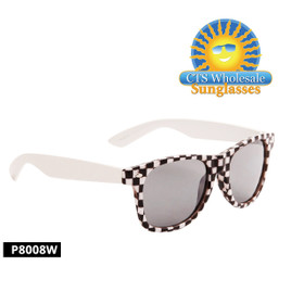 White Checkered California Classics Sunglasses - Style P8008W