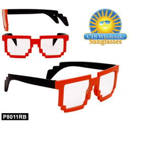 Wholesale Pixelated Clear Sunglasses - Style #P8011RB