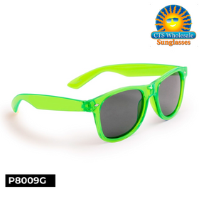 Lime Green Translucent Unisex Sunglasses - Style #P8009G(12 pcs.)
