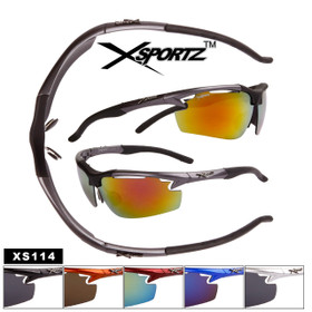 Xsportz™ Half-Rim Wrap Around Sport Sunglasses - Style #XS114